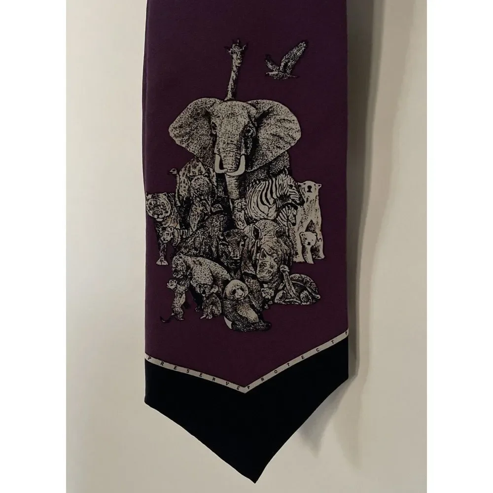 Vintage World Wildlife‎ Fund WWF Necktie Tie Design 105